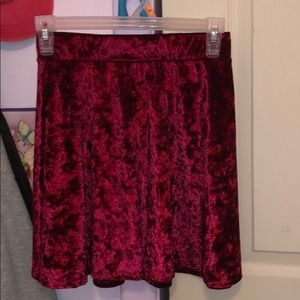 Love Culture Red Velvet Skater Skirt